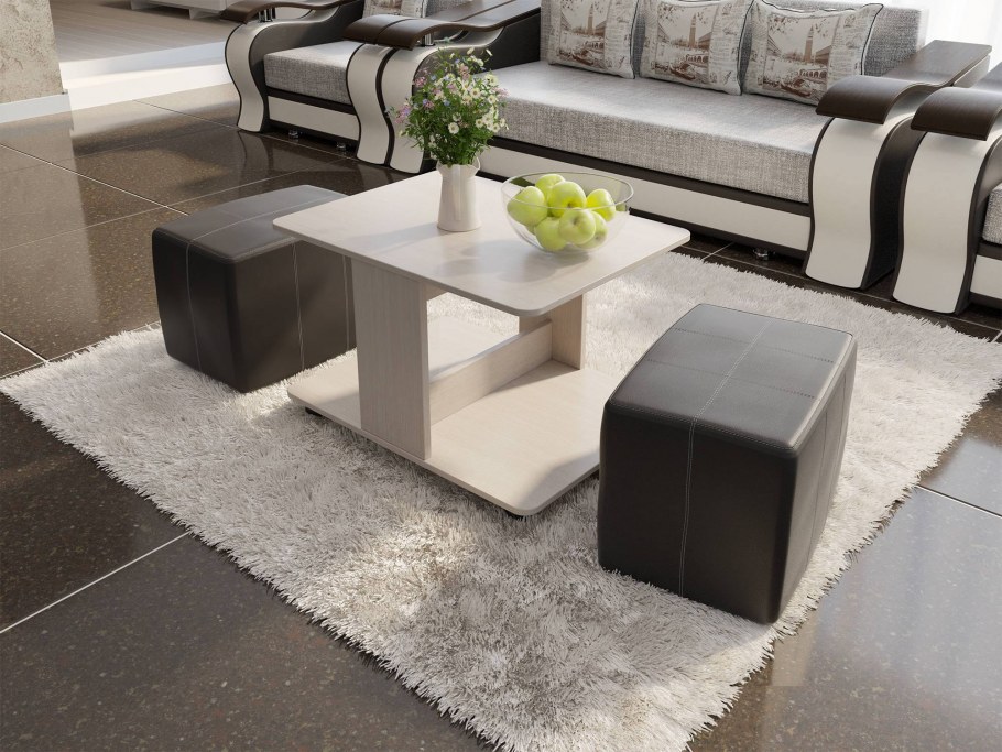 Стол журнальный с пуфиками капри белфорд