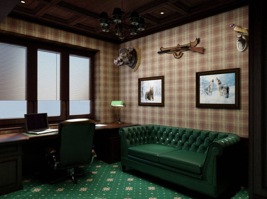 Кабинет в военном стиле