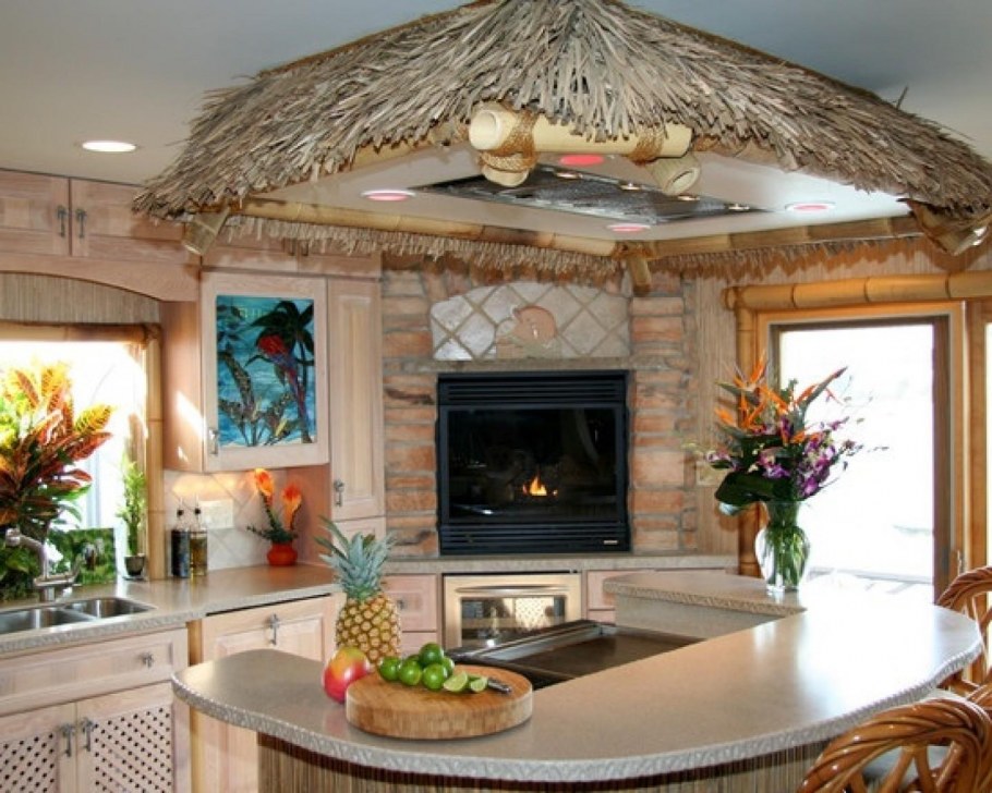 Кухня в тропическом стил