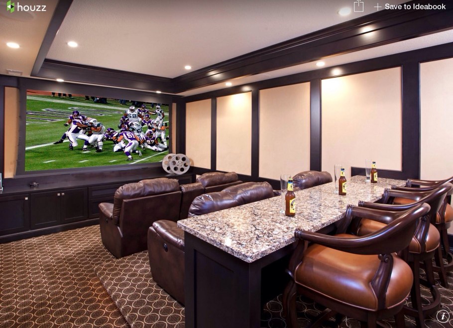 Домашний кинотеатр в подвале