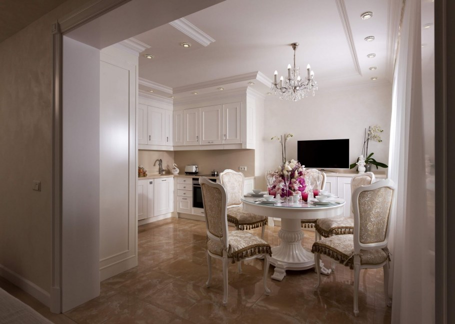 Классический интерьер в светлых тонах