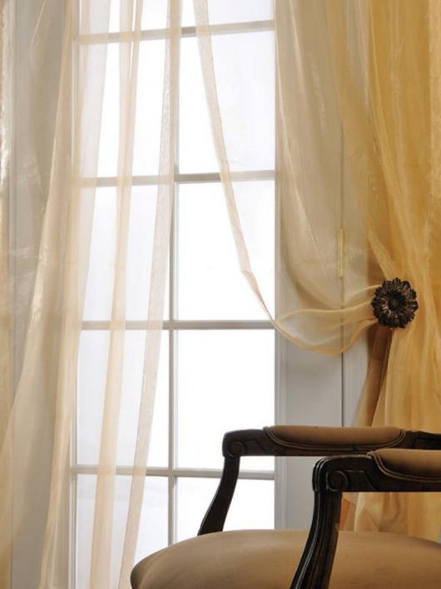 Тюль золотистая