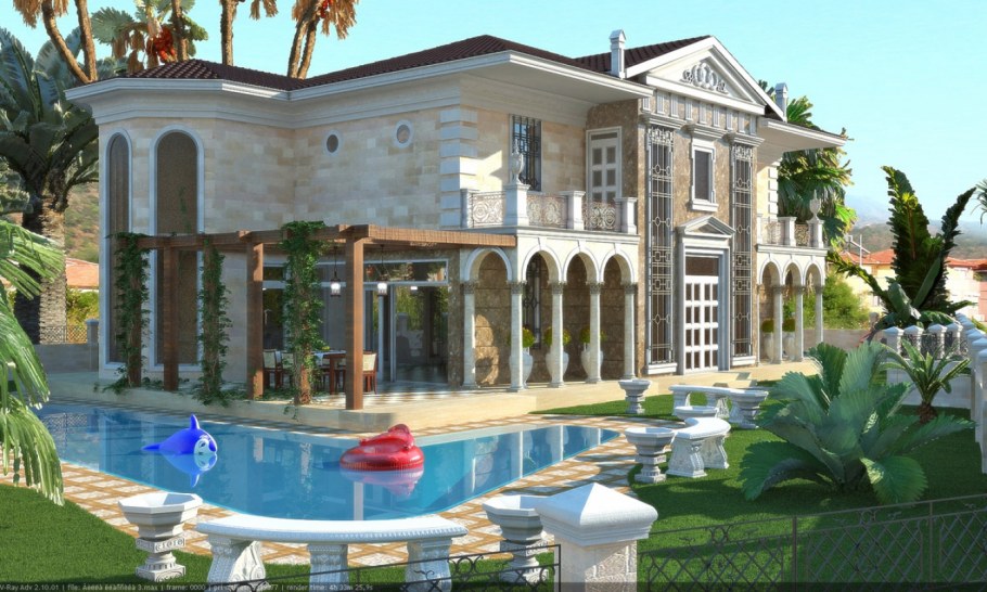 Фасад дома в турецком стиле