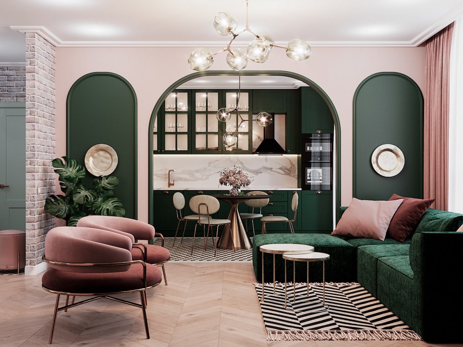 Стиль Нео Мемфис в интерьере кафе