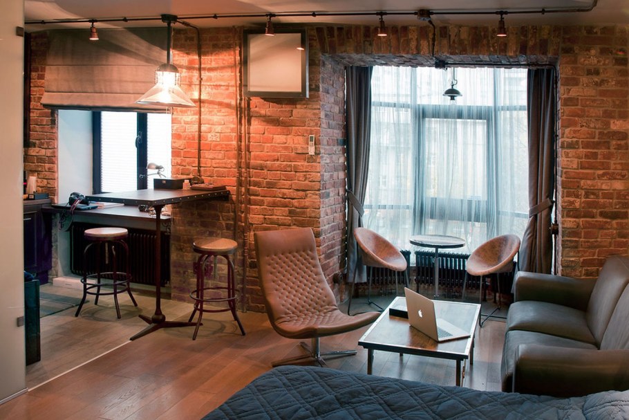 Обеденная зона в стиле лофт