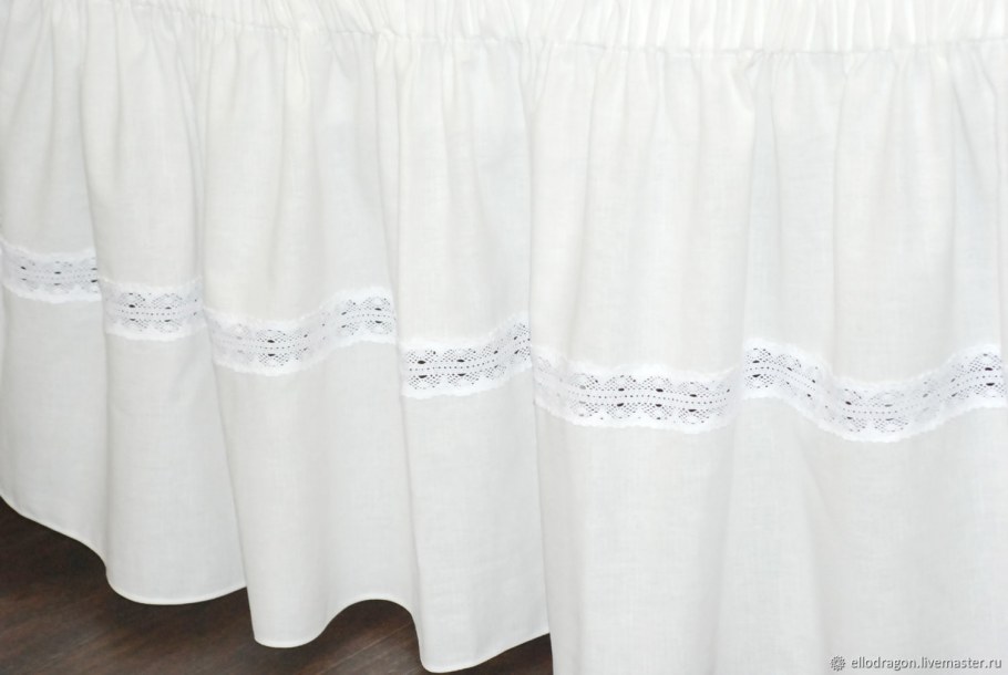 Льняной Подзор на кровать