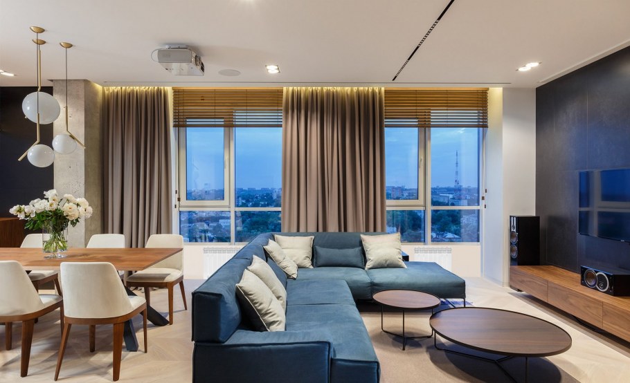 Гостиная с панорамными окнами