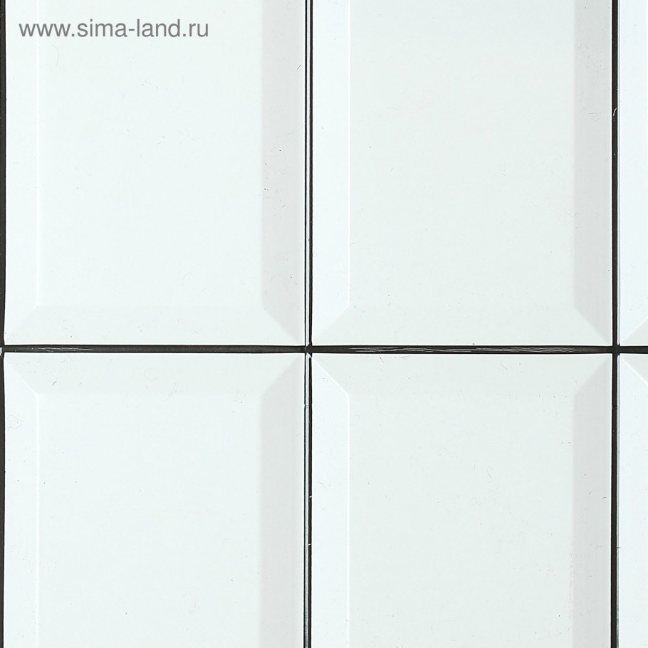 Панель ПВХ плитка белая белый шов 955 х 480 мм