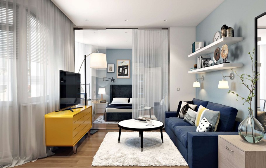 Просторная гостиная в частном доме