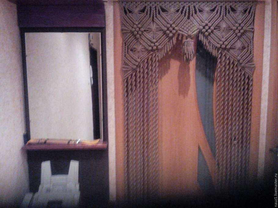 Макраме шторы на двери