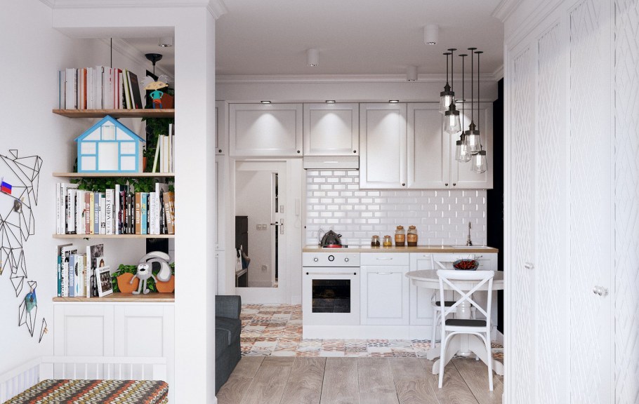 Кухня в студии 28 кв.м