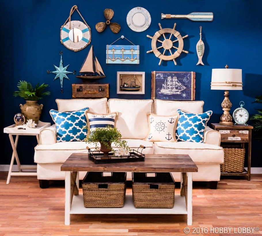 Гостиная в морском стиле