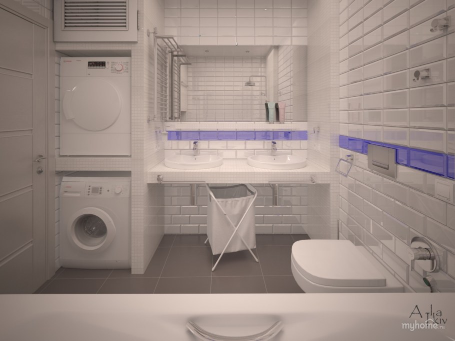 Ванная в скандинавском стиле 4 кв м с туалетом и стиральной