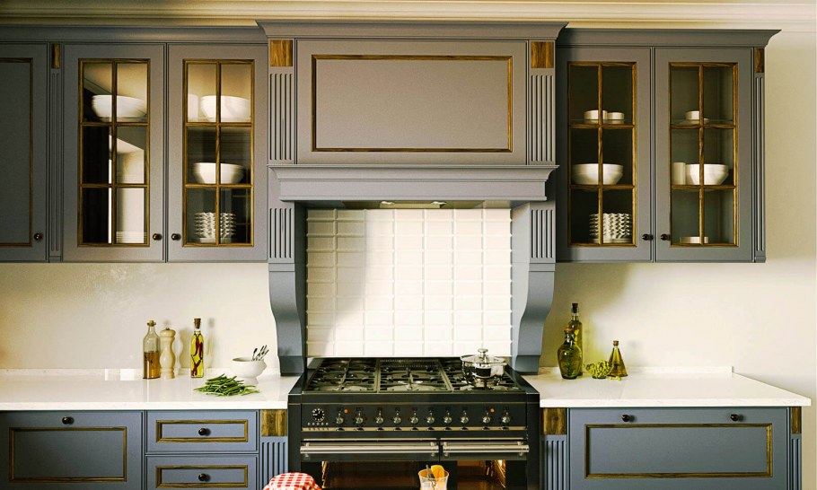 Вытяжка в классической кухне