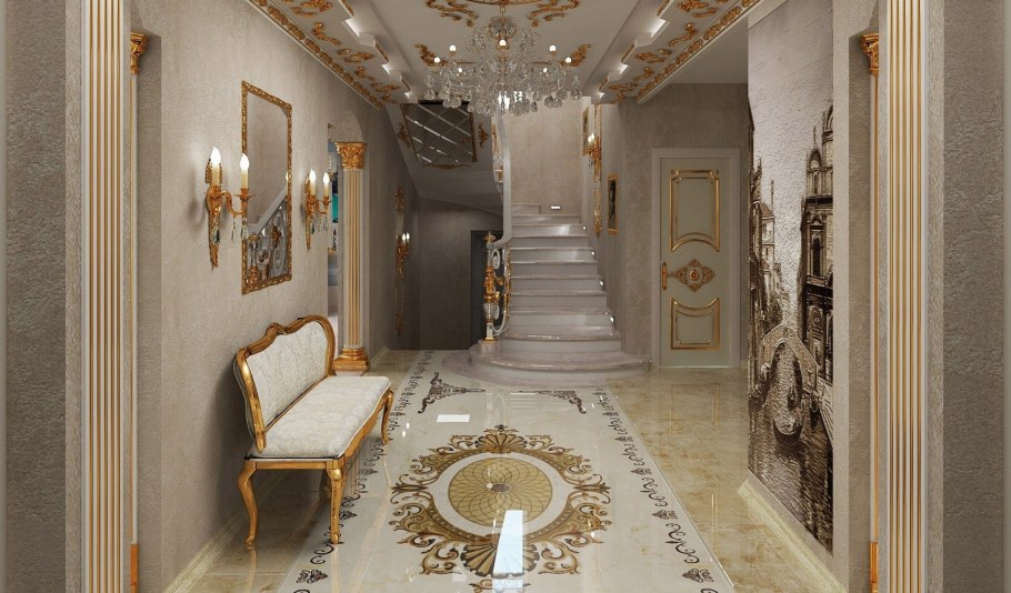 Наливной пол в классическом стиле