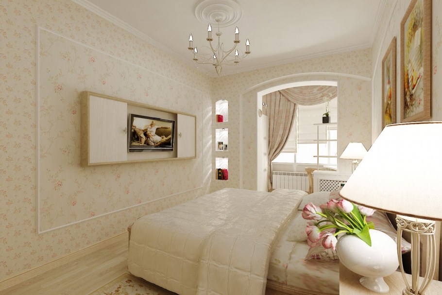 Маленькая спальня с балконом