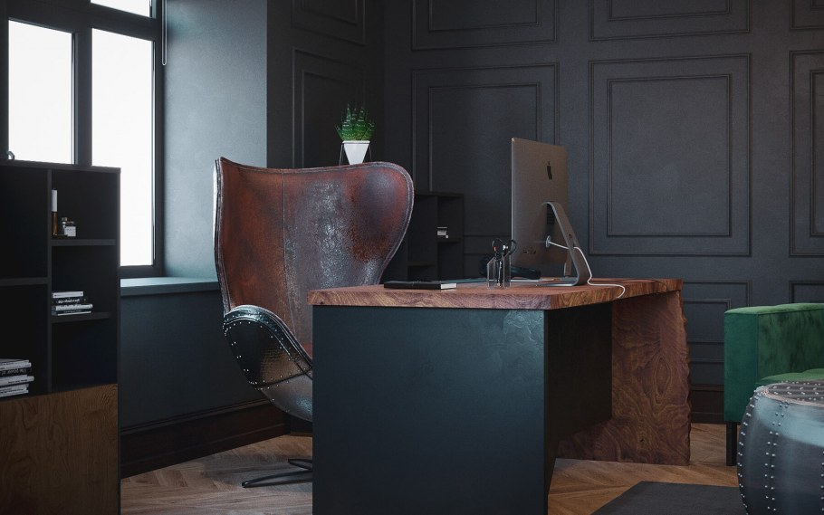 Брутализм интерьер кабинет