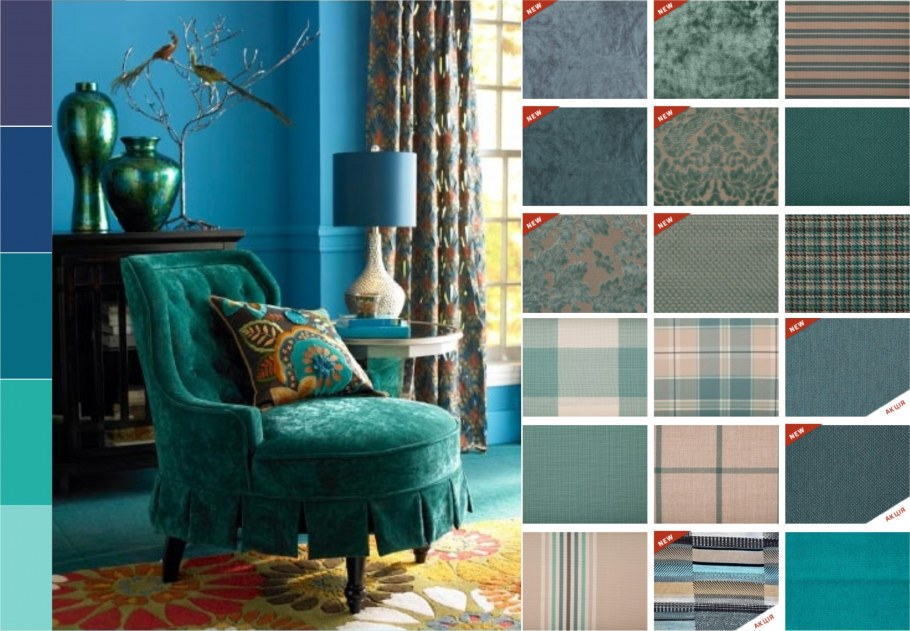 Обивочная ткань для мебели цвет морской волны