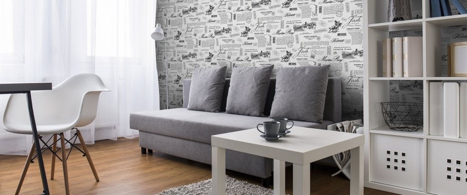 Серебристые обои для стен в интерьере