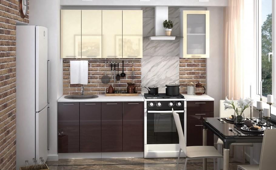 Кухня ваниль шоколад глянец