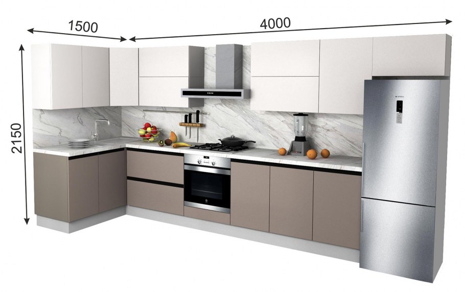 Кухни Интегра с интегрированной ручкой