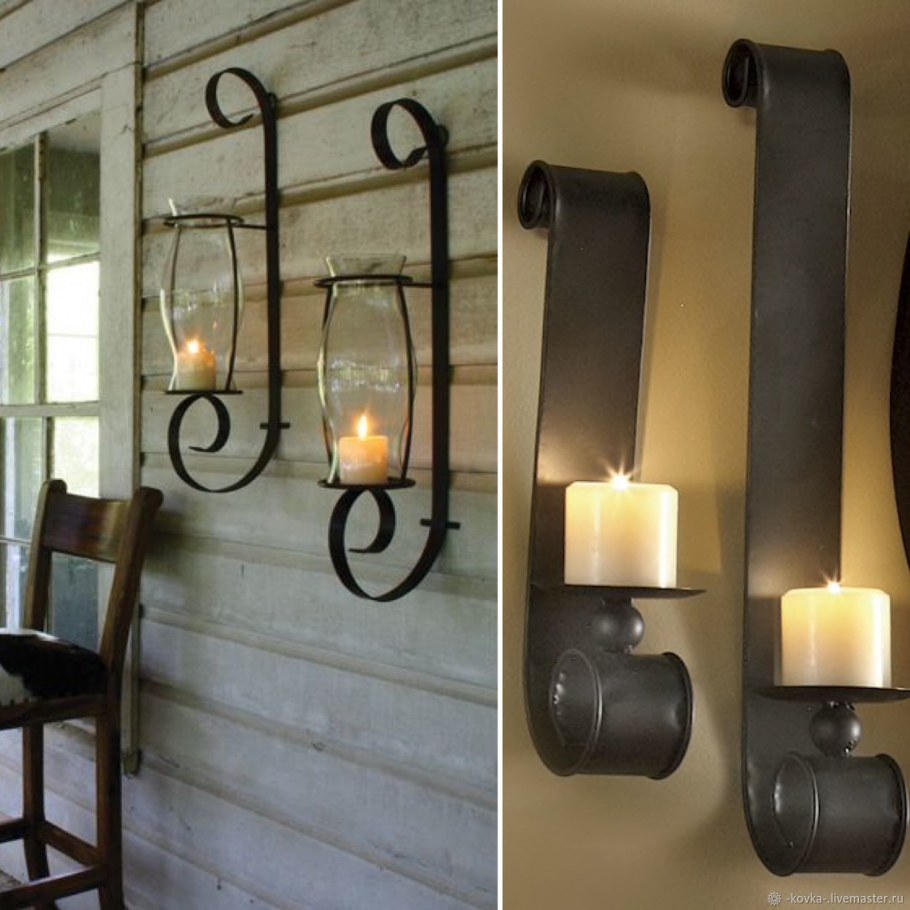 Кованые настенные подсвечники