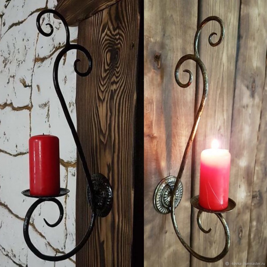 Подсвечник настенный металлический