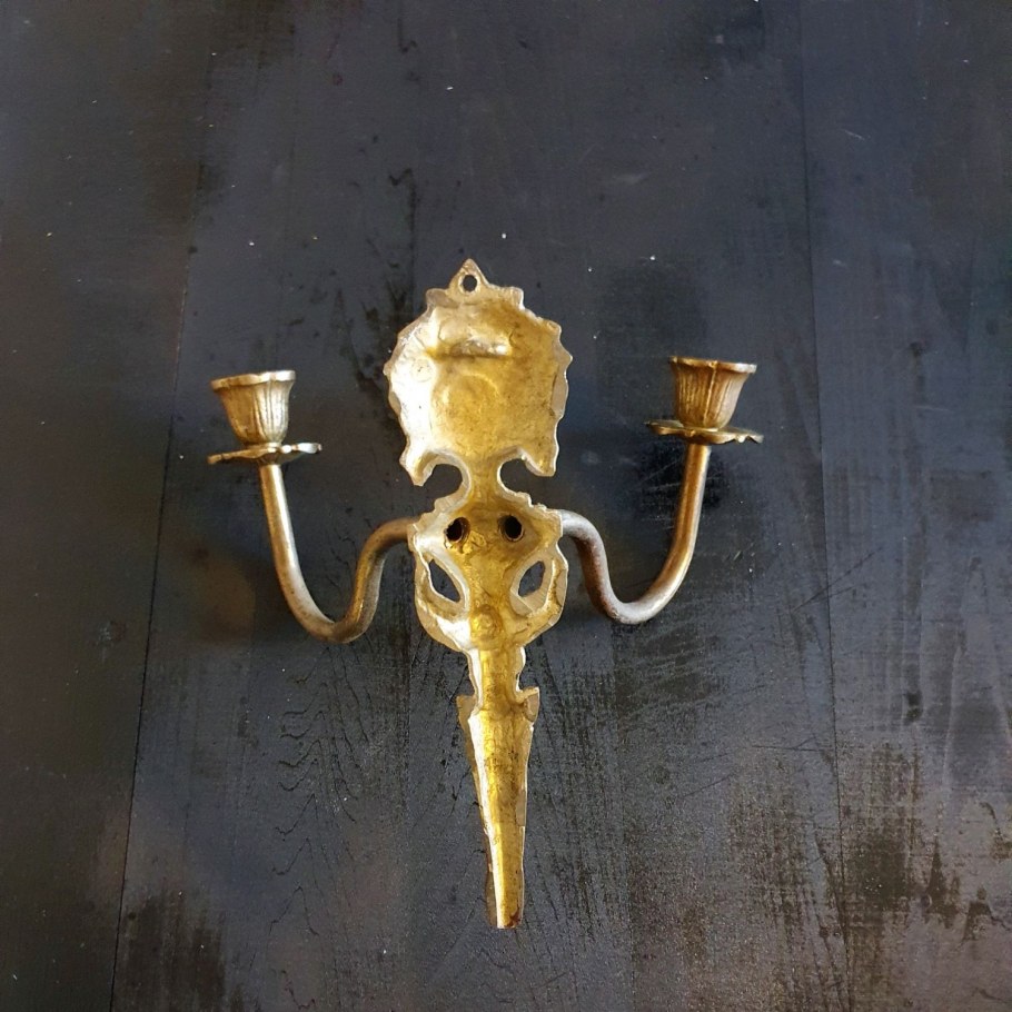 Подсвечник латунный настенный