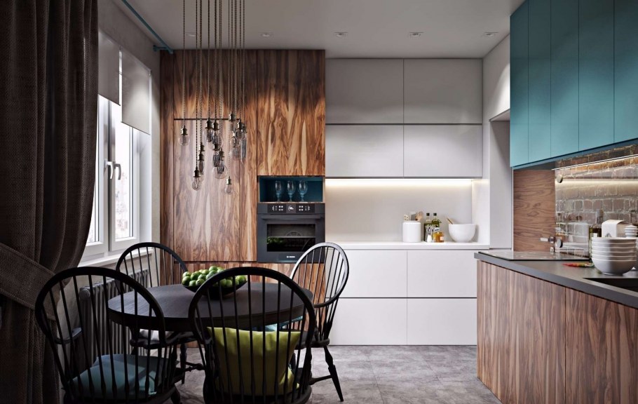 Кухня в трехкомнатной квартире