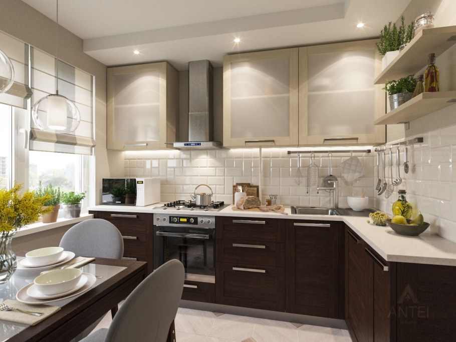 Кухни в трехкомнатной квартире панельного дома