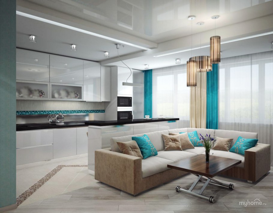 Кухня гостиная интерьер