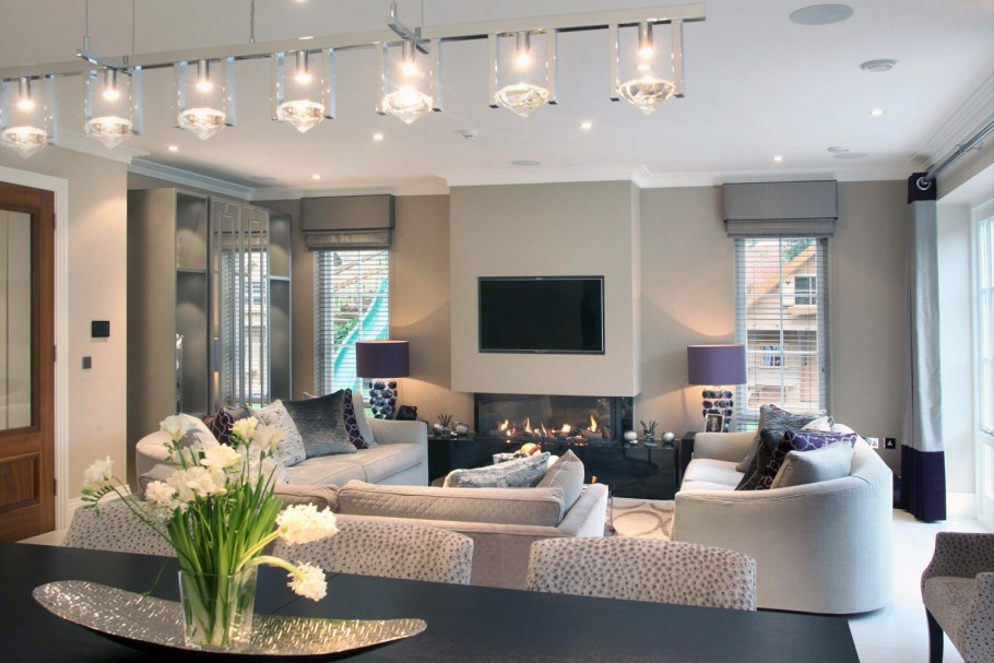 Освещение в большой гостиной