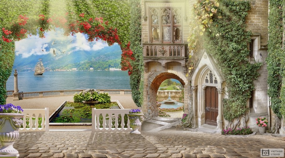 Фреска Венеция узкая улочка арка