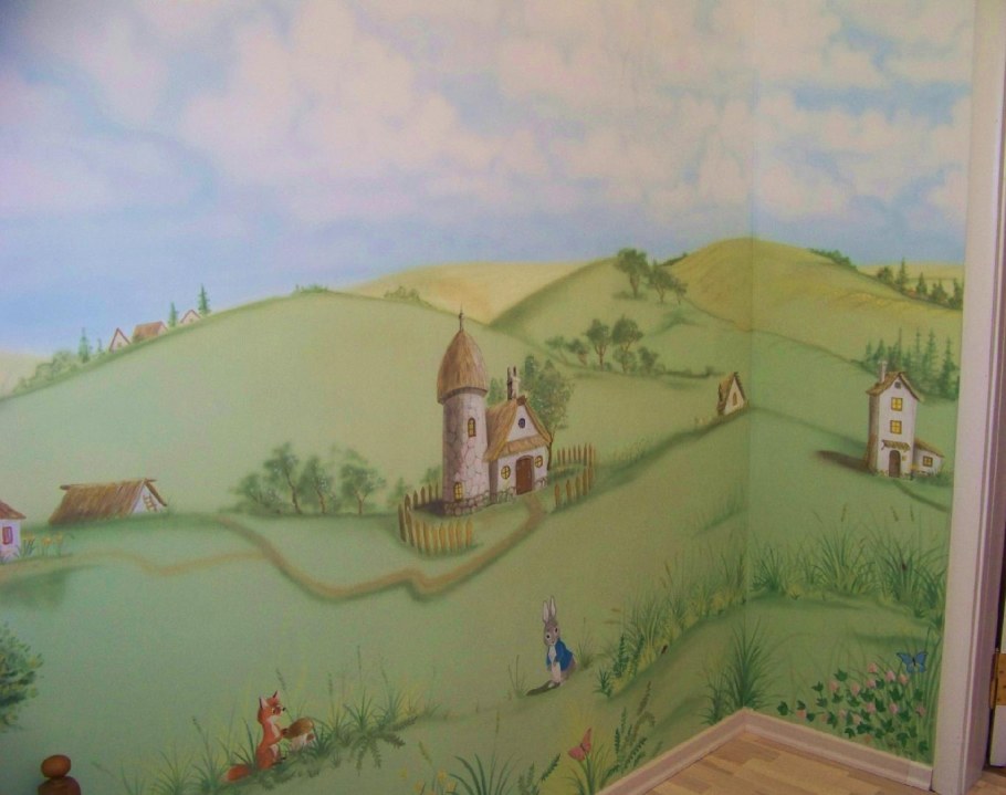 Роспись стен горы детская
