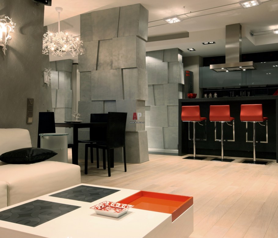 Конструктивизм в интерьере гостиной