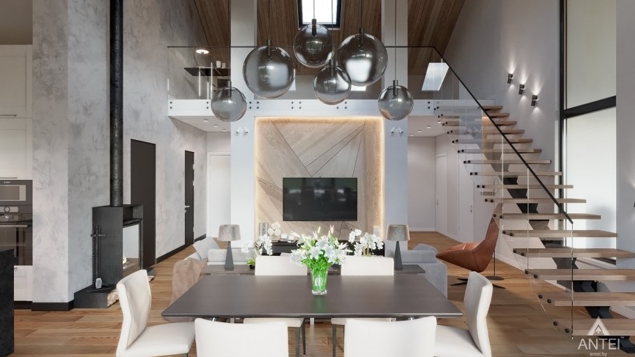 Гостиная со вторым светом в стиле Минимализм