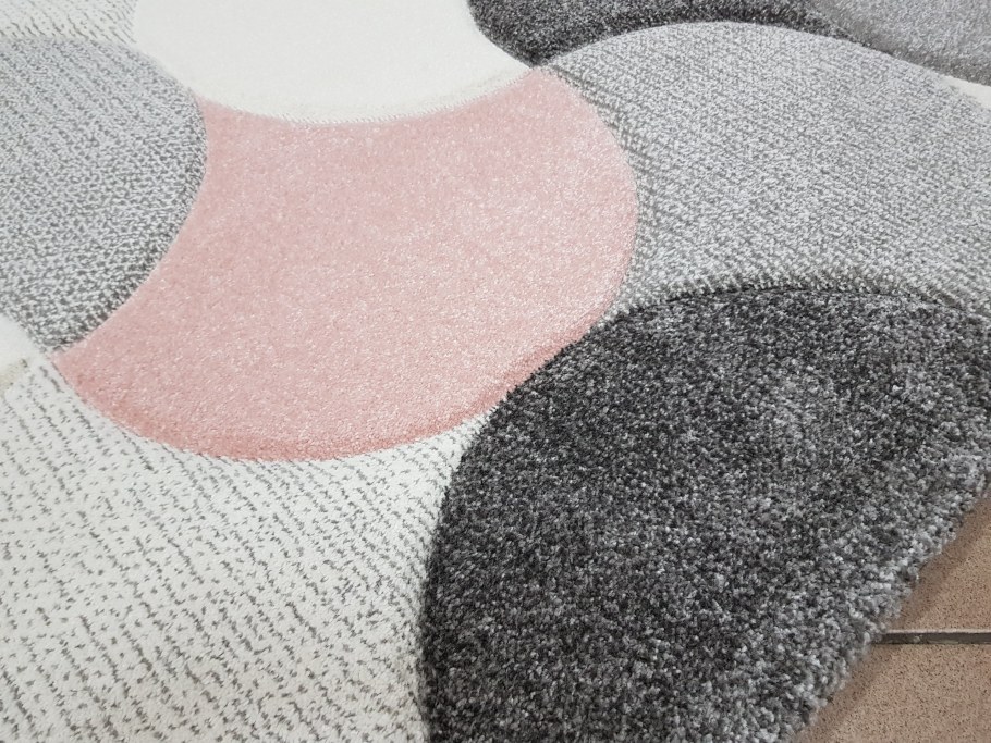 Ковер Diamond 3d 120x170 волна серо-розовый belis