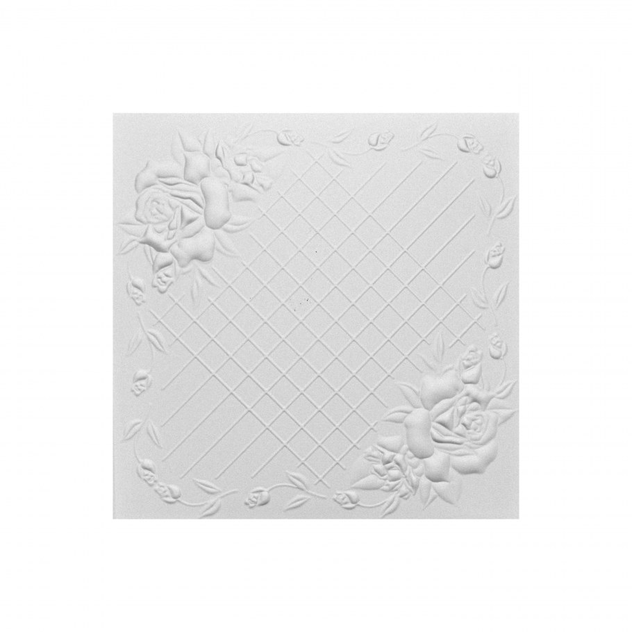 Солид плита потолочная, пенополистирол с2059 0,5х0,5м (2 м2) (уп. 8шт), белая