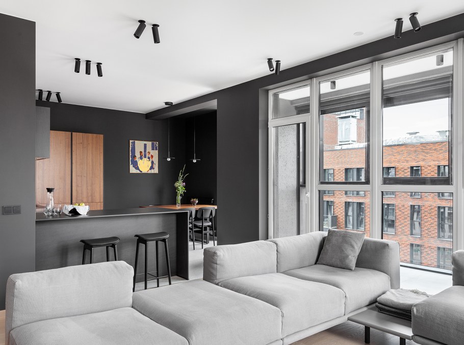 Дизайн квартиры в черно-белом стиле