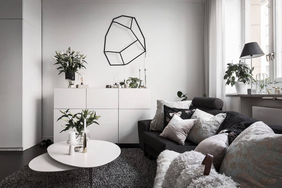 Потолочный плинтус в скандинавском интерьере