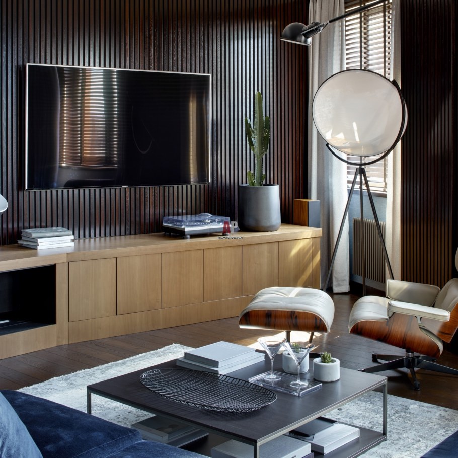 Мужской интерьер гостиной