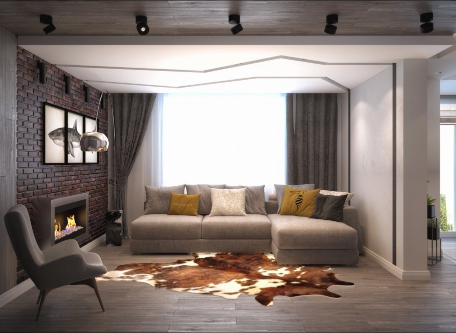 Черная стена в интерьере