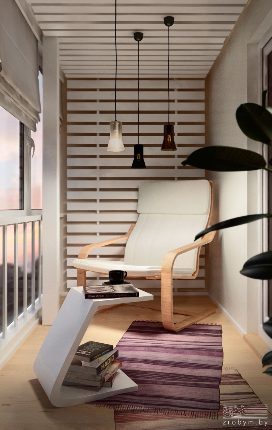 Ограждение террасы деревянными рейками