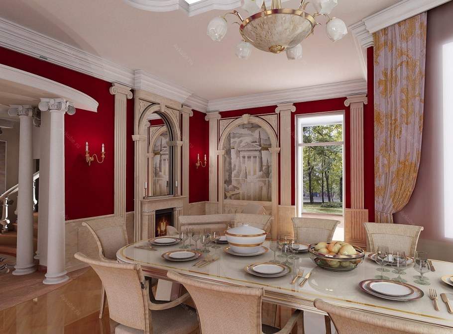 Металлические колонны в интерьере