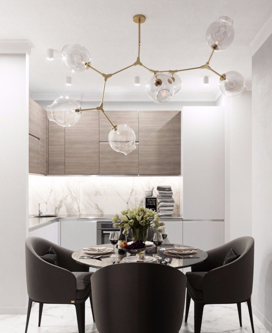 Кухня в стиле Сканди зеленая