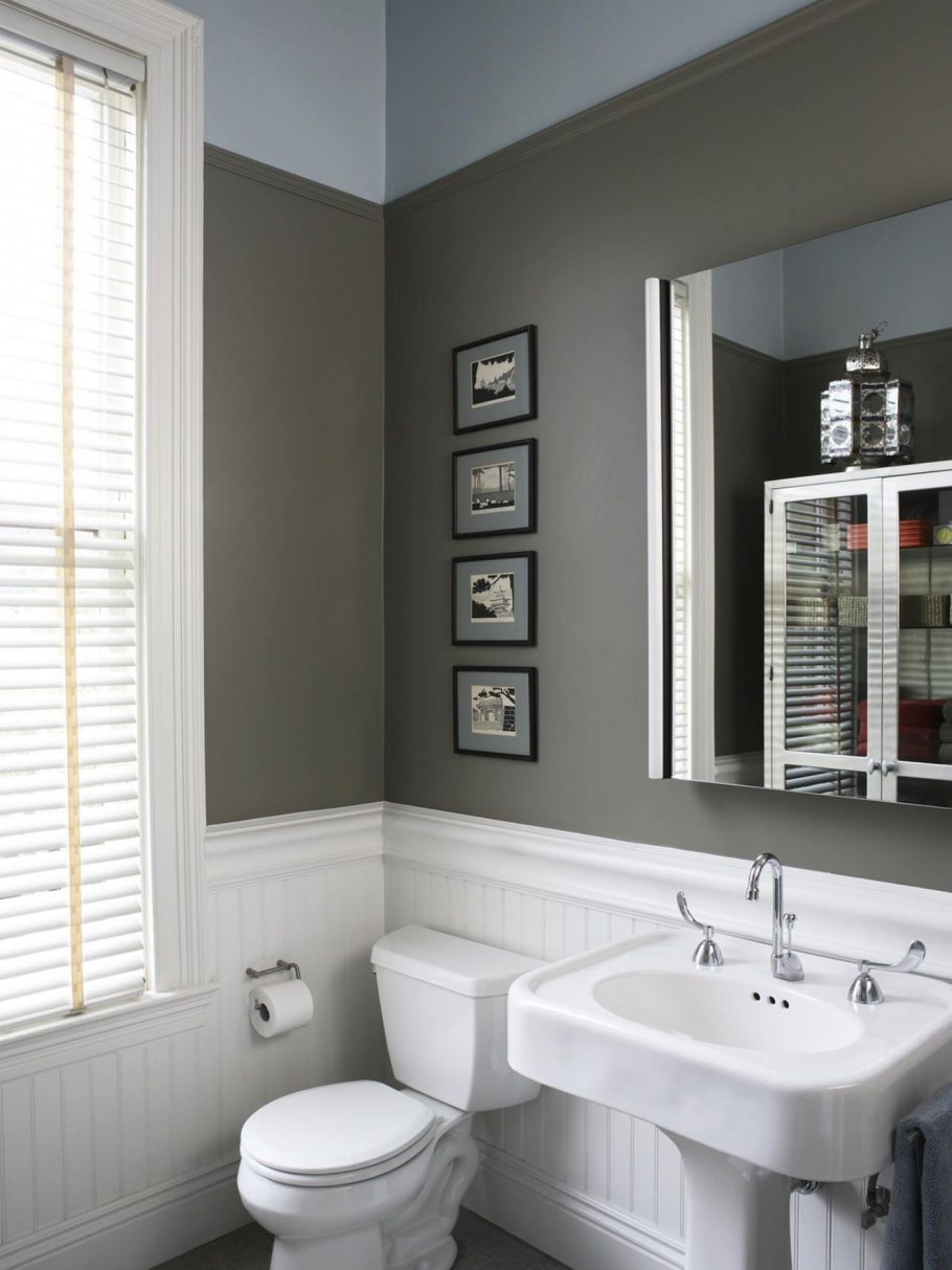 Ванная с крашенными стенами