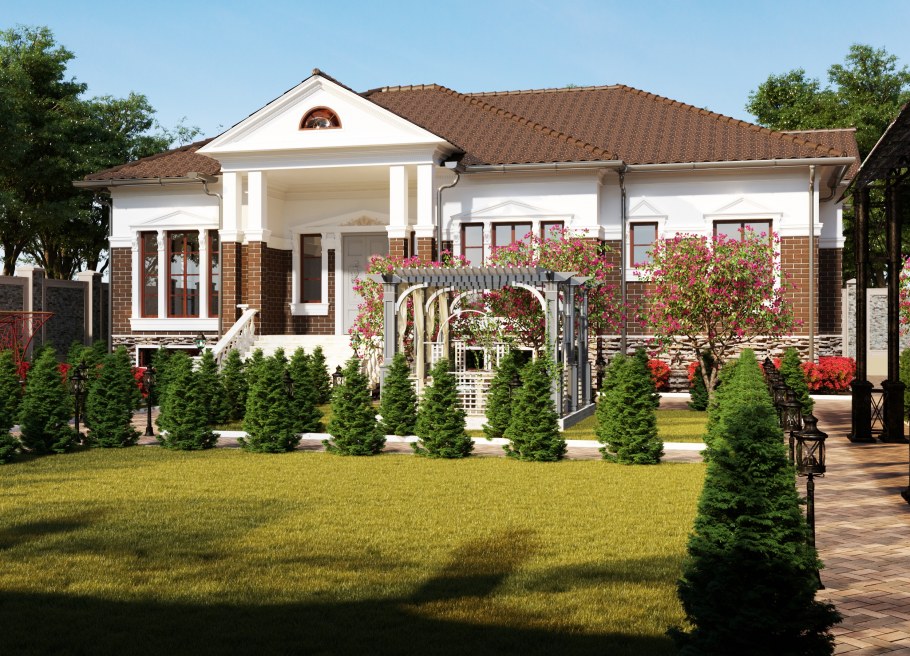 Дома с галереей перед фасадом