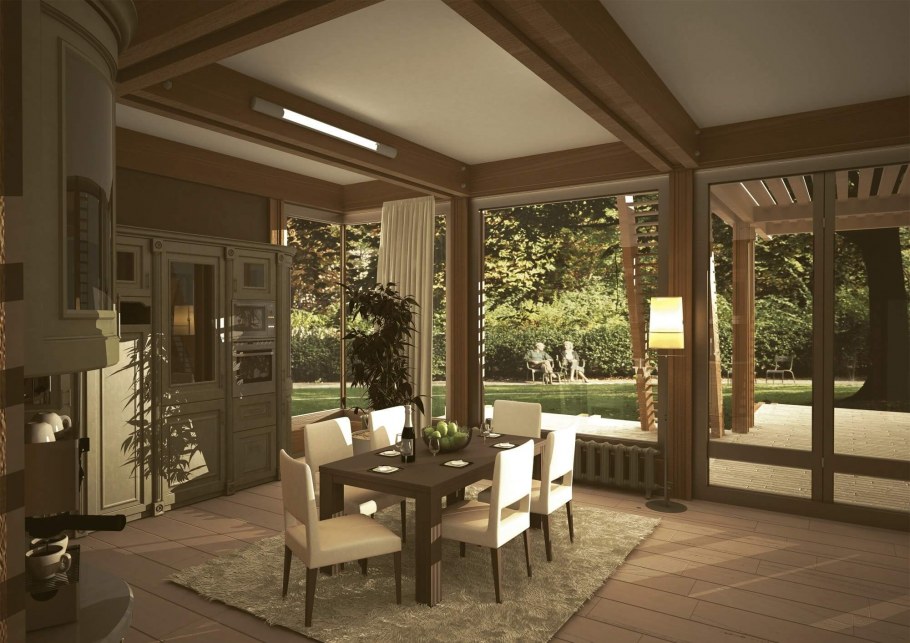 Дизайн фахверкового дома внутри