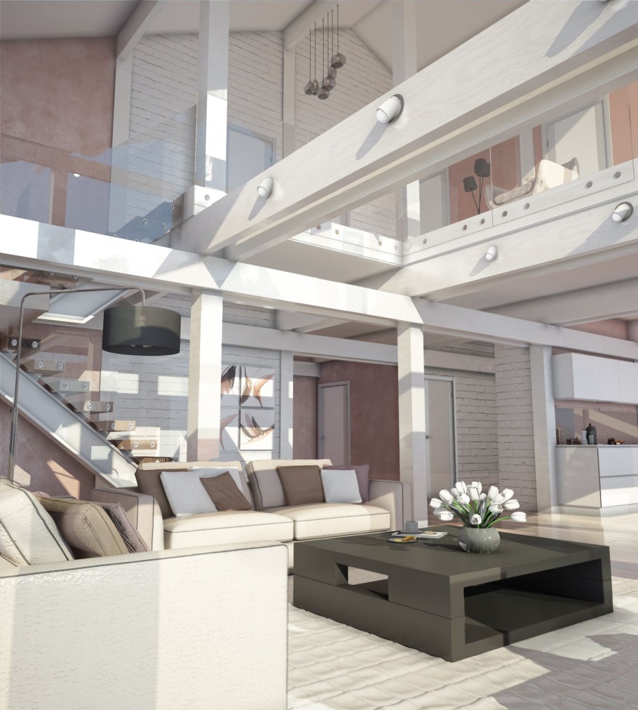 Современный фахверковый дом интерьер