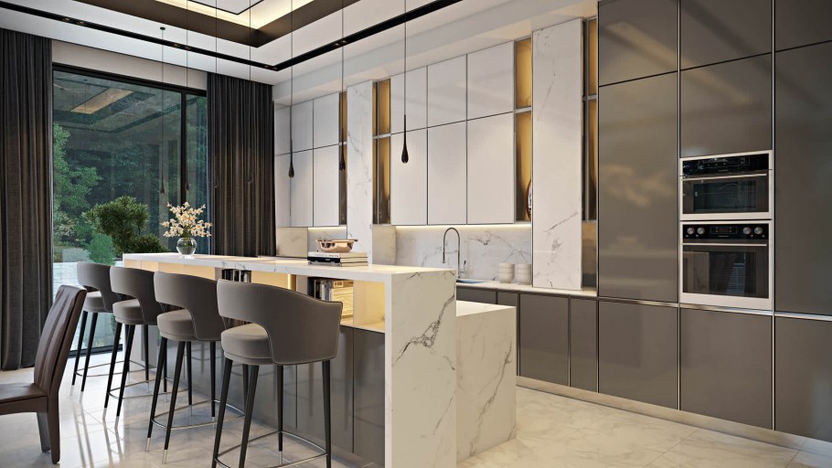 Интерьер кухни render